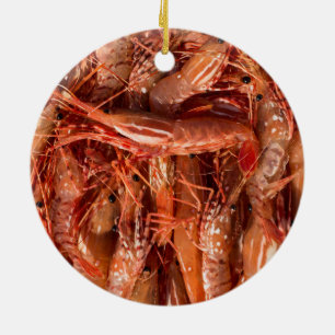 Delicious Prawns Ceramic Ornament