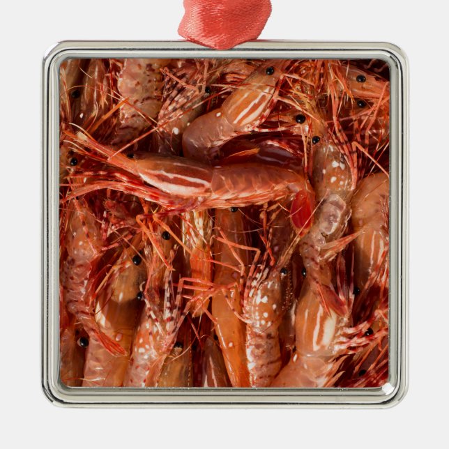 Delicious Prawns Metal Ornament (Front)