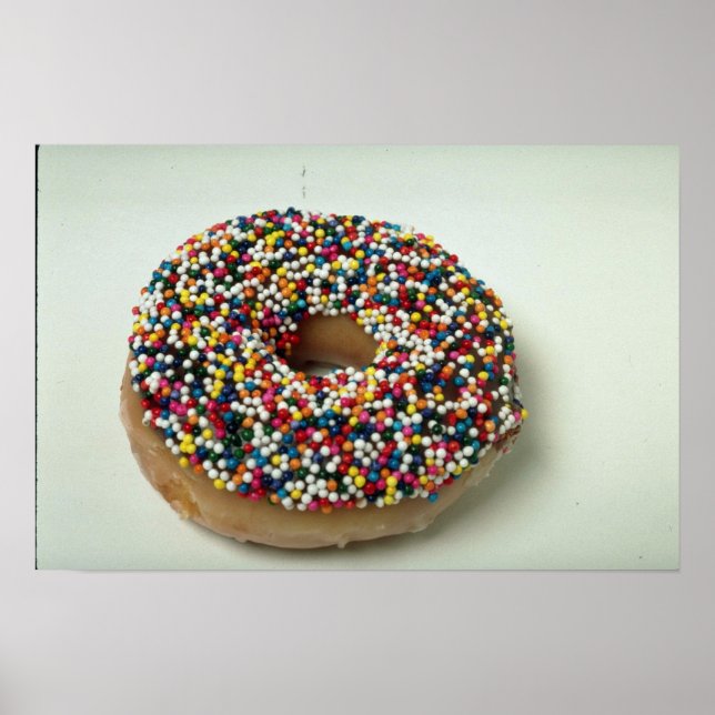 Delicious Rainbow sprinkle doughnut Poster (Front)