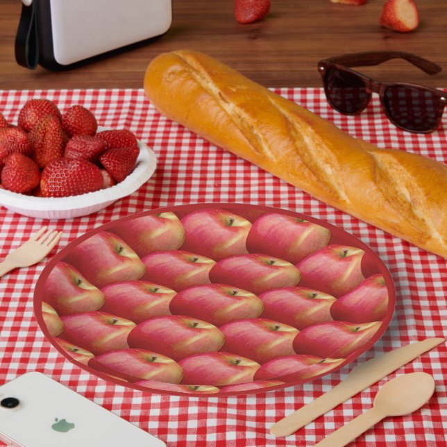 DELICIOUS RED APPLE PAPER PLATE (Picnic)