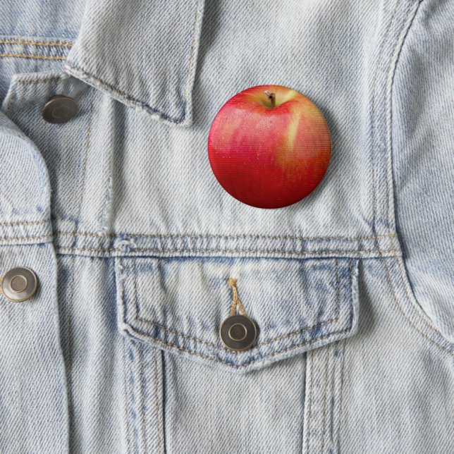 DELICIOUS RED APPLES 6 CM ROUND BADGE (In Situ)