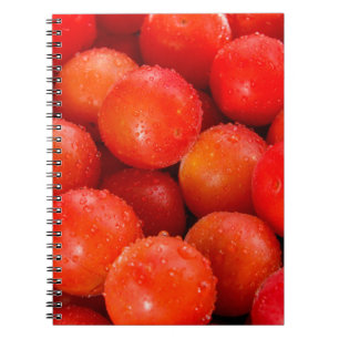 Delicious red cherry-plumbackground, bowl, cherry, notebook
