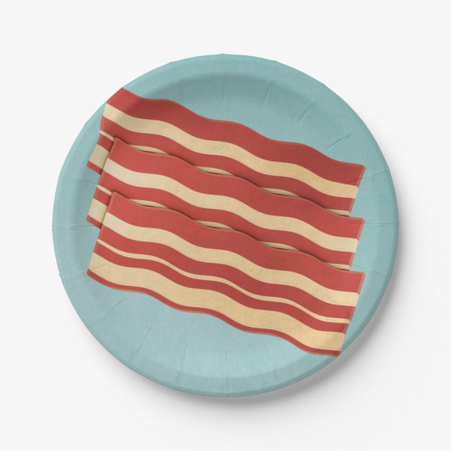 Delicious Retro Bacon Paper Plate (Front)