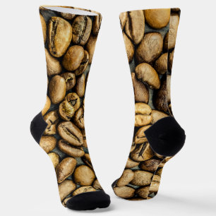 Delicious rustic gold coffee beans socks