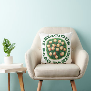 Delicious Saag Paneer Vegetarian Indian Cuisine Cushion