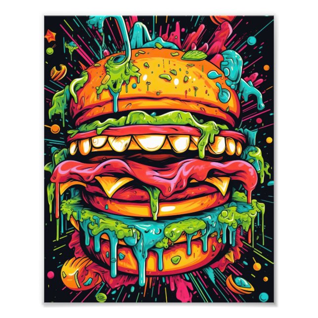 Delicious scary monster burger  photo print (Front)