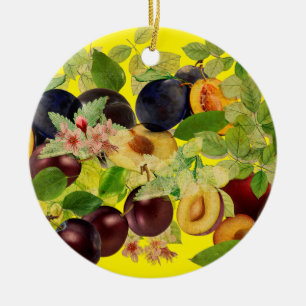Delicious Serbian Plums Ceramic Ornament