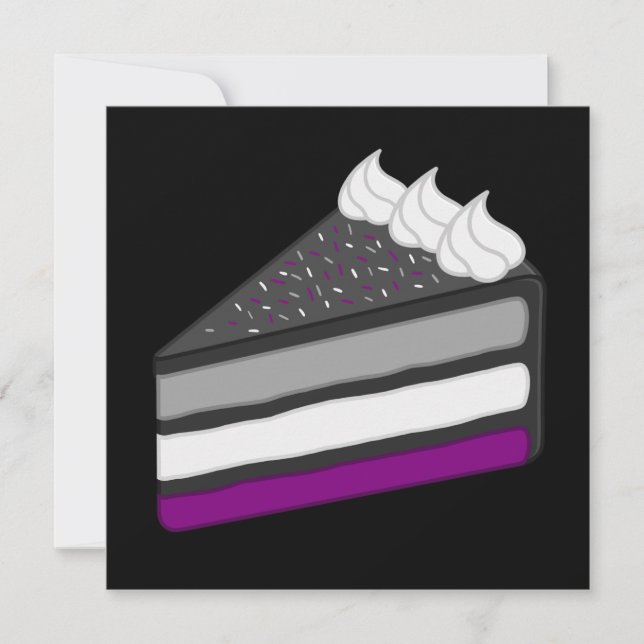Delicious Slice of Asexual Cake Invitation (Front)