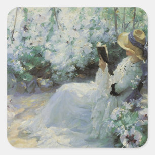 Delicious Solitude by Frank Bramley, Vintage Art Square Sticker