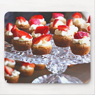 Delicious Strawberry Cupcakes Dessert Mouse Pad