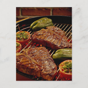 Delicious T-bone steaks Postcard