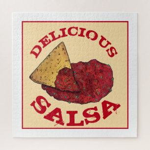Delicious Tomato Salsa Tortilla Chips Illustration Jigsaw Puzzle