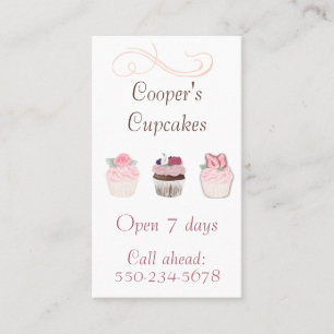 Delicious Trio of Cupcakes Bakery Business Card