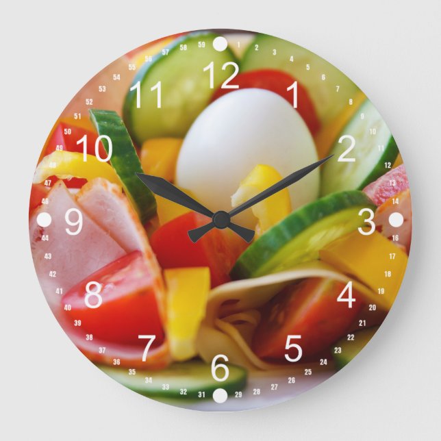 Delicious Vegetables Salad Food Picture Large Clock (Front)