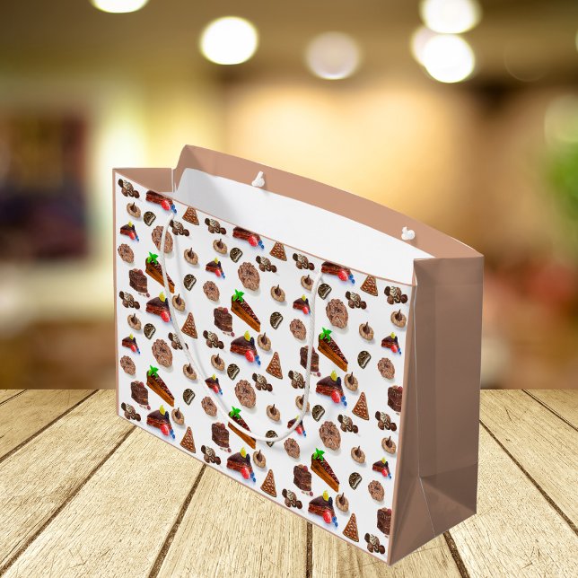 Delicious Watercolor Chocolate Desserts Large Gift Bag (Creator Uploaded)
