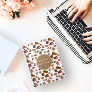 Delicious Watercolor Chocolate Desserts Name Notebook