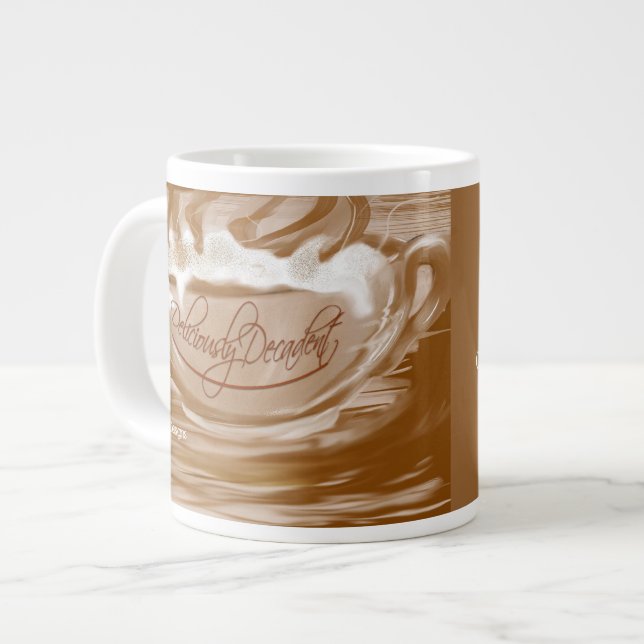 Deliciously Decadent-Foamy Cappuccino Large Coffee Mug (Front Left)