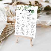 Delight Eucalyptus Alphabetical Seating Chart