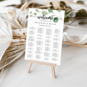 Delight Eucalyptus Alphabetical Seating Chart