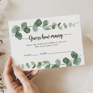 Delight Eucalyptus Guess How Many Game Card