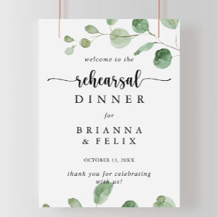Delight Eucalyptus Rehearsal Dinner Welcome Sign