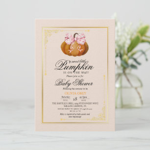 Delight Gold Pumpkin Baby Shower  Invitation