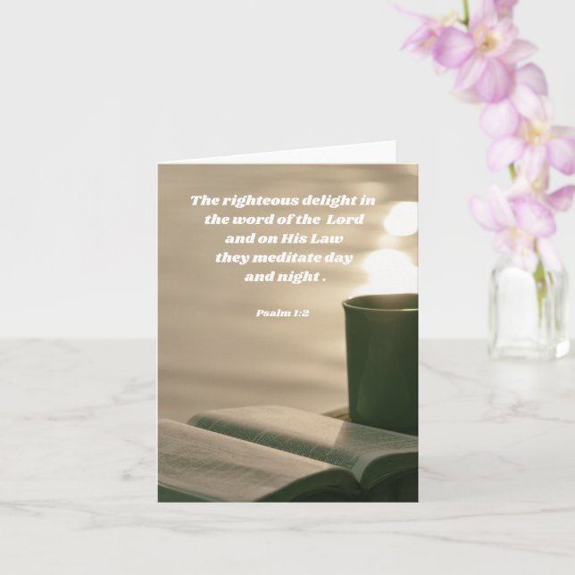 Delight In The Word Of God Psalm 1:2 Bible Verse Card (Orchid)