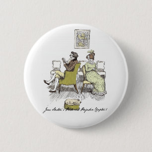 Delight in Vexing, Jane Austen Pride & Prejudice 6 Cm Round Badge