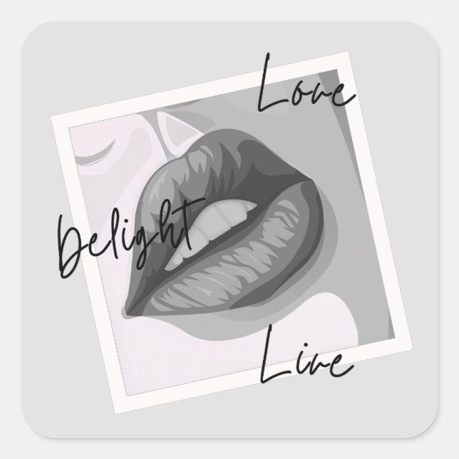 Delight Love Live Lips Square Sticker (Front)