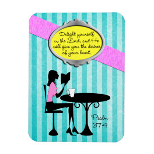 Delight Yourself in the Lord Psalm 37:4 Bible Teal Magnet