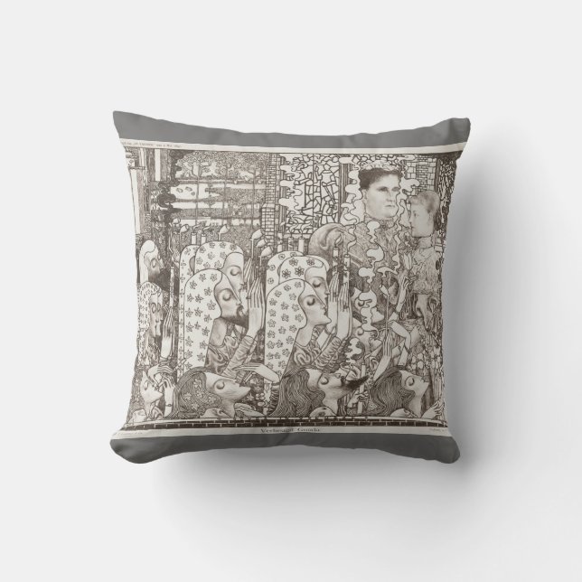 Delighted Gouda 1897 Jan Toorop Art Nouveau Cushion (Front)