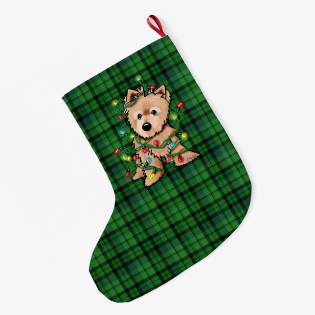 Delighted Norwich Terrier Christmas Stocking (Back (Hanging))