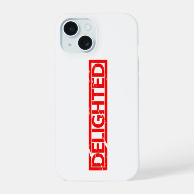 Delighted Stamp iPhone 15 Case (Back)