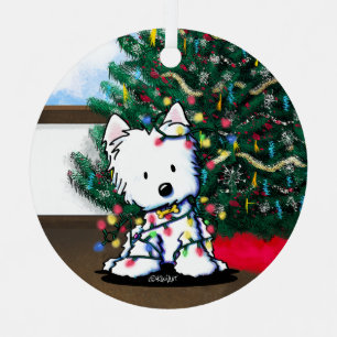 Delighted Westie Christmas KiniArt  Metal Tree Decoration