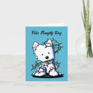 Delighted Westie KiniArt  Holiday Card