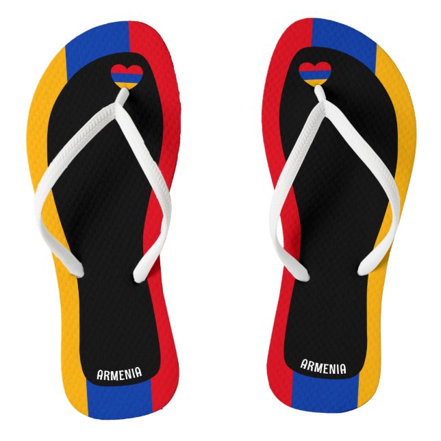 Delightful Armenia Flag Colours Patriotic Thongs (Footbed)