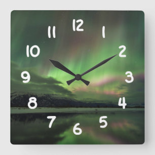 Delightful Aurora Square Wall Clock