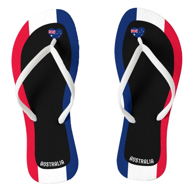 Delightful Australia Flag Colours Patriotic Thongs (Footbed)