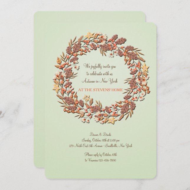 Delightful Autumn Invitation (Front/Back)