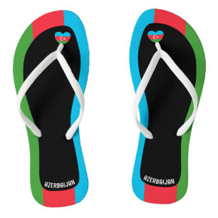 Delightful Azerbaijan Flag Colours Patriotic Thongs