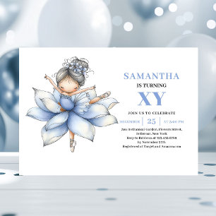 Delightful Blue Fairy Girl 2nd Birthday Magic  Invitation