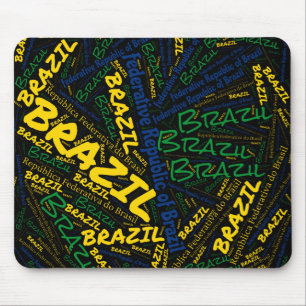 Delightful Brazil Flag Colours Patriotic Mouse Pad