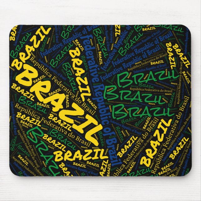 Delightful Brazil Flag Colours Patriotic Mouse Pad (Front)
