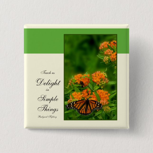 Delightful Butterfly 15 Cm Square Badge (Front)