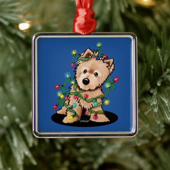 Delightful Christmas Norwich Terrier Metal Ornament (Tree)