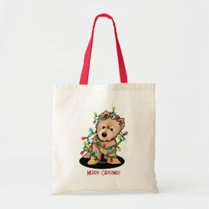 Delightful Christmas Norwich Terrier Tote Bag