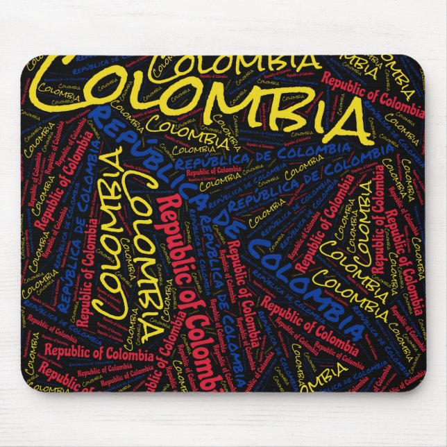 Delightful Colombia Flag Colours Patriotic Mouse Pad (Front)