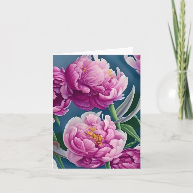 Delightful Country Garden Peonies Card (Front)