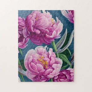 Delightful Country Garden Peonies Jigsaw Puzzle
