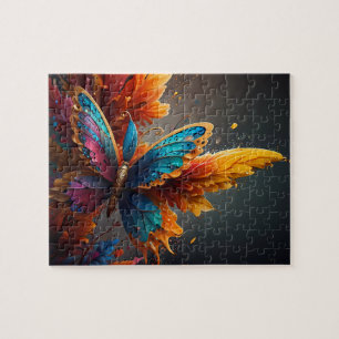 Delightful Cute Blue world of a butterfly Jigsaw Puzzle